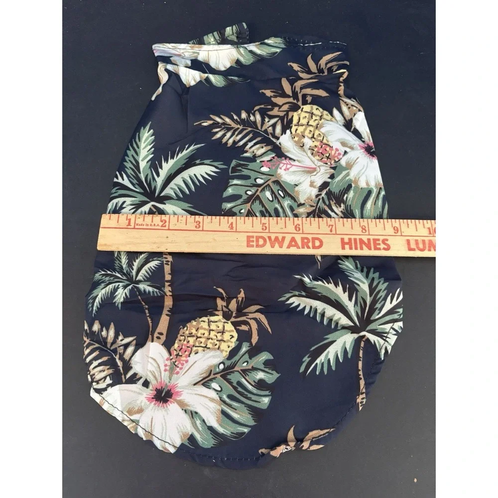 DOG HAWAIIAN SHIRT Size XL – Red & Black‎ Tropical Pineapple Palm Print